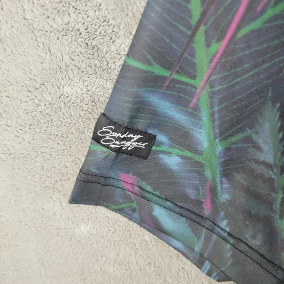 Sunday Swagger Shirt Mens 2XL Black Tropical Golf Polo Smith Bits Print - Picture 6 of 10